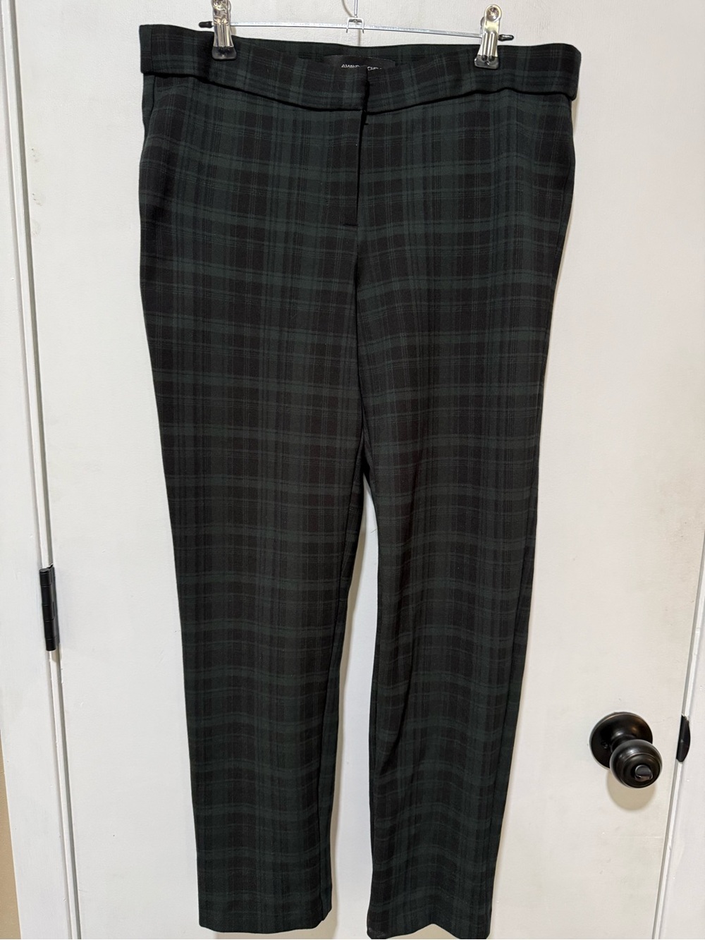 Amanda & Chelsea Dark Green Plaid Trousersr-#1806
